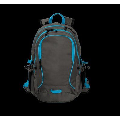 Mochila Sport con Porta Casco y Ajuste Cintura Light Titanium / Tropical Blue