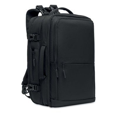 Mochila Travel 600D RPET Modular Negro