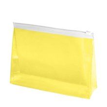 Neceser Translúcido PVC con Cierre Zip Amarillo
