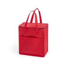 Nevera de non-woven con bolsillo frontal y asa de transporte Rojo