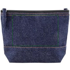 Neceser algodón y denim reciclado 240g | Frontal | 140 x 95