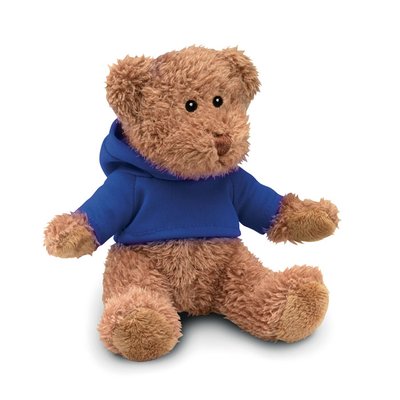 Osito de peluche con sudadera de capucha de colores Azul