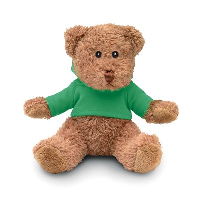 Osito de peluche con sudadera de capucha de colores Verde