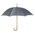 Paraguas con mango de madera personalizable y apertura automática Gris