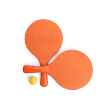 Palas de playa en madera monocolor con pelota Naranja