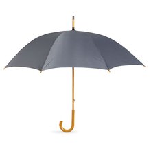 Paraguas de apertura manual con mango de madera Gris