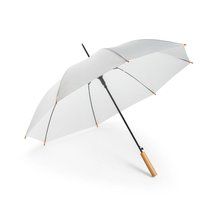 Paraguas mango de madera apertura automática Blanco