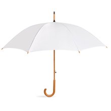 Paraguas con mango de madera personalizable y apertura automática Blanco