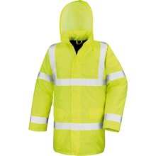 Parka alta viibilidad con capucha oculta Amarillo M