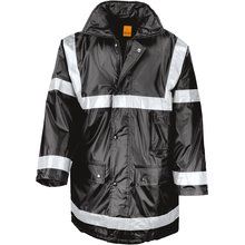 Parka impermeable con bandas de seguridad Black S