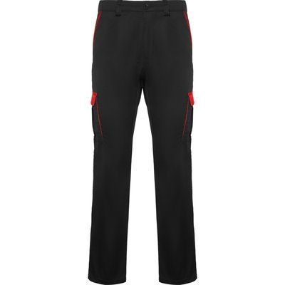 Pantalón Bicolor Cómodo con Bolsillos Negro/Rojo 38