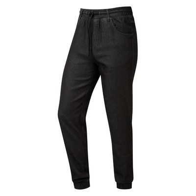 Pantalón de chef con bolsillos cordón y elástico Black Denim M