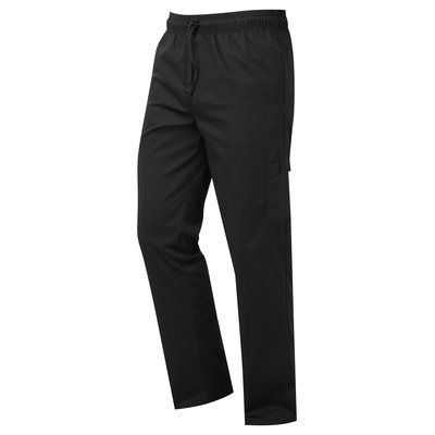 Pantalón de chef con cintura elástica Negro XXL