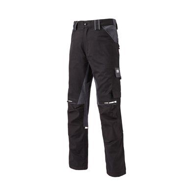 Pantalón de trabajo con cintura elástica Black / Grey 28 UK