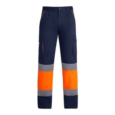 Pantalón con Forro Polar Alta Visibilidad MARINO/NARANJA FLUOR 56