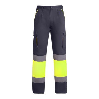 Pantalón con Forro Polar Alta Visibilidad PLOMO/AMARILLO FLUOR 38