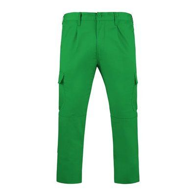 Pantalón largo laboral con cintura ajustable y bolsillos VERDE JARDÍN 38