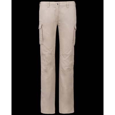 Pantalón ligero multibolsillos algodón mujer Beige 34 FR