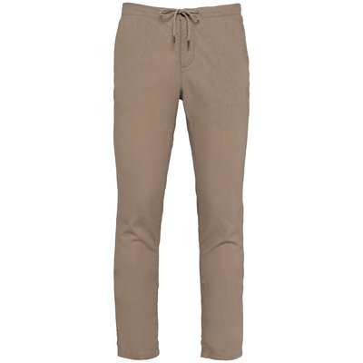 Pantalón lino y algodón hombre Beige XXL