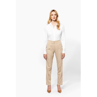 Pantalón mujer con bolsillos cremallera y pliegues