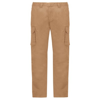 Pantalón multibolsillos algodón elastano envejecido Beige 40 FR