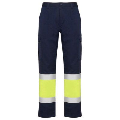 Pantalón multibolsillos alta visibilidad MARINO/AMARILLO FLUOR 42