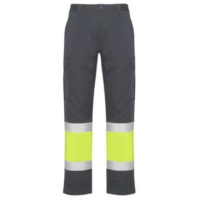 Pantalón multibolsillos alta visibilidad PLOMO/AMARILLO FLUOR 38