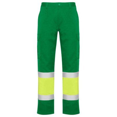 Pantalón multibolsillos alta visibilidad VERDE JARDÍN/AMARILLO FLÚOR 38