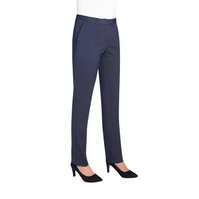 Pantalón slim fit para mujer Navy Pin Dot 16 UK