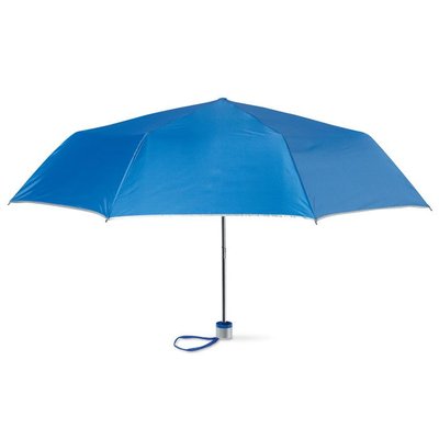 Paraguas de 21 pulgadas plegable con interior plateado Azul Royal