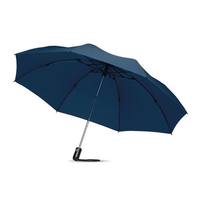 Paraguas cromado de 23 pulgadas plegable y reversible Azul