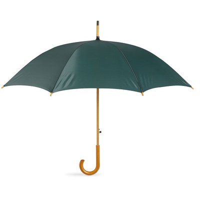 Paraguas con mango de madera personalizable y apertura automática Verde