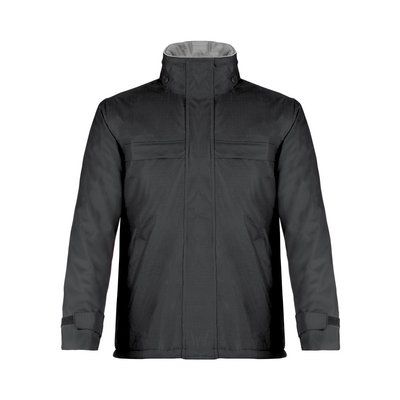 Parka acolchada impermeable con capucha Negro S