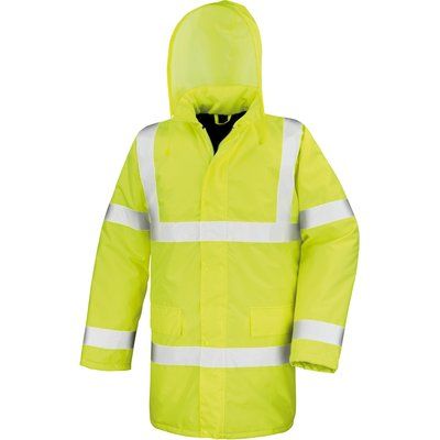 Parka alta viibilidad con capucha oculta Fluorescent Yellow L