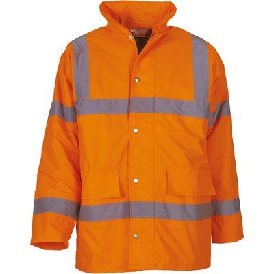 Parka alta visibilidad impermeable con capucha Hi Vis Orange 6XL