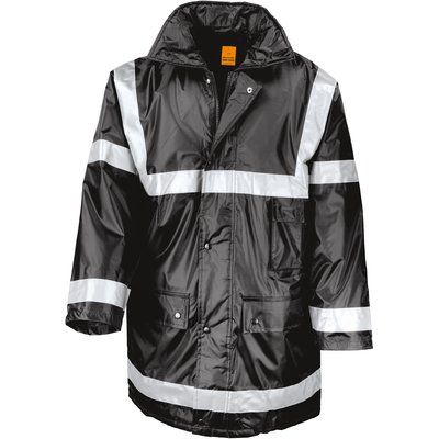 Parka impermeable con bandas de seguridad Black 3XL