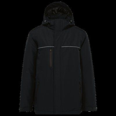 Parka impermeable con capucha y forro polar Black XL