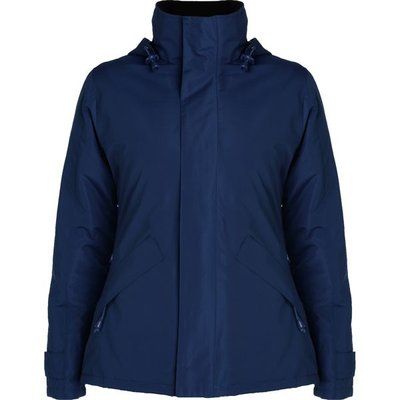 Parka mujer impermeable con capucha y bolsillos Marino M