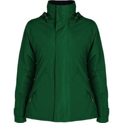 Parka mujer impermeable con capucha y bolsillos VERDE BOTELLA XL