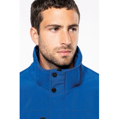 Parka softshell hombre con capucha y bolsillos