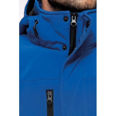 Parka softshell hombre con capucha y bolsillos