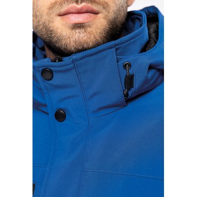 Parka softshell hombre con capucha y bolsillos