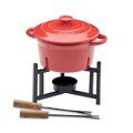 Pequeño juego fondue de cerámica 300 ml Rojo