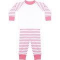 Pijama a rayas para bebé Rosa / Blanco 0/6M