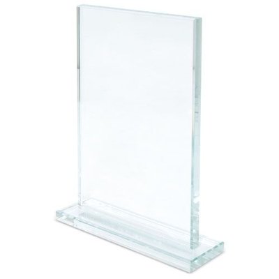 Placa Cristal Rectangular con base