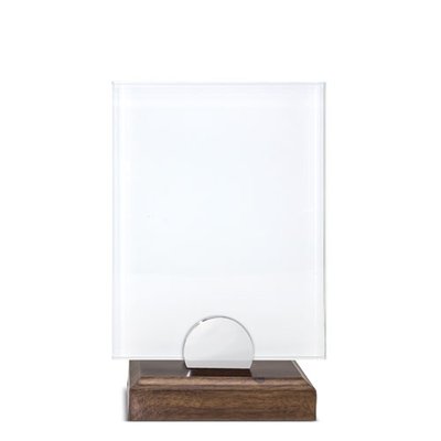 Placa Dual de Cristal con Peana de Madera