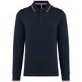 Polo ajustado manga larga hombre Azul L