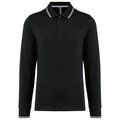 Polo ajustado manga larga hombre Black / Light Grey / White M