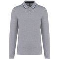 Polo ajustado manga larga hombre Oxford Grey / Navy / White M