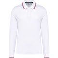 Polo ajustado manga larga hombre White / Navy / Red M